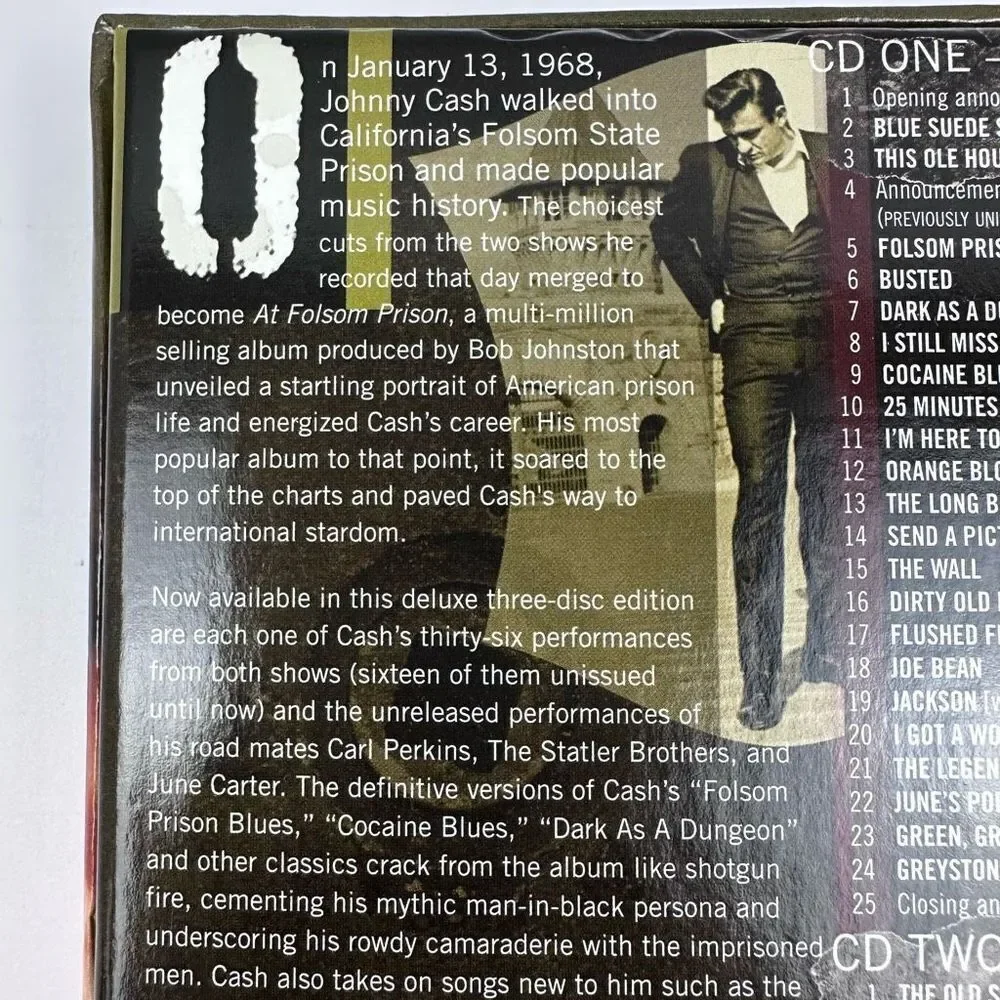 At Folsom Prison by Johnny Cash 2 CD and 1 DVD‎ Music Collection